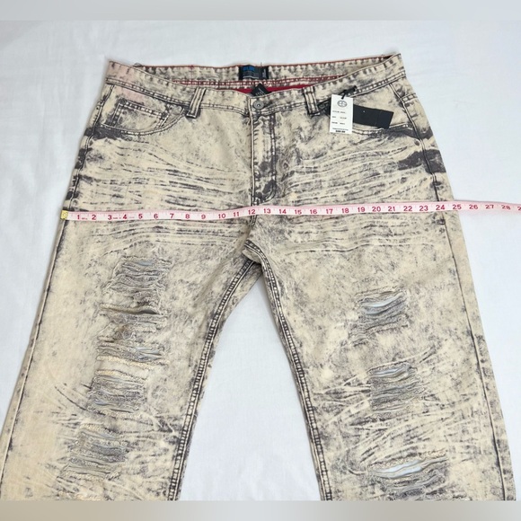 Blue Stitch  Men’s Jeans Khaki & Black  Size 42 X 33 New - Picture 3 of 9